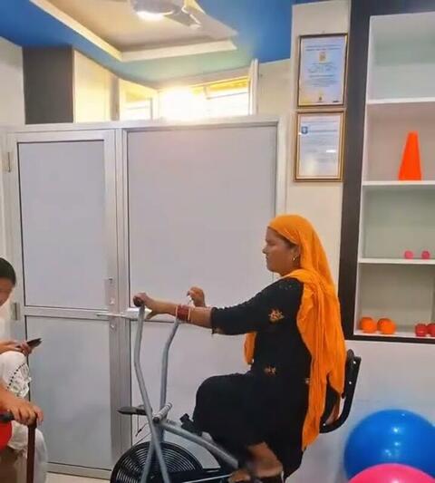 Exercise equipment in the physiotherapy unit