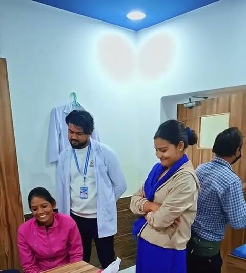 The reception desk